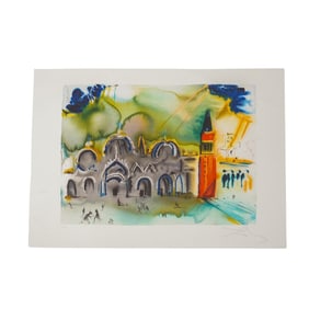 Salvador Dali (1904-1989) 'Homage to Venice' A.P. Embossed Lithograph in Colors