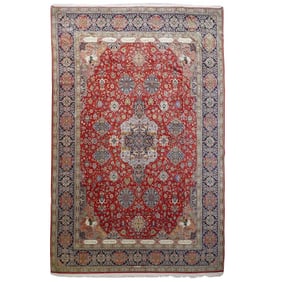 Monumental Persian Tabriz Alabaf Silk Blend Rug