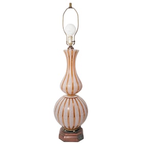 Large Striped Murano Glass Table Lamp