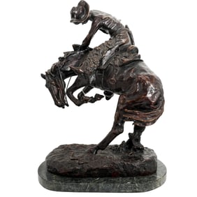 After Frederic Remington "Rattlesnake" Bronze Sculpture