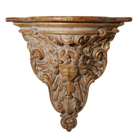Antique Italian Gilt Wood Figural Corbel