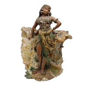 Large Orientalist Style Figural Planter