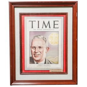 Earl Warren (American, 1891-1974) Signed Time Magazine Cover