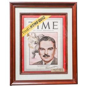 1948 Thomas E Dewey Signed Time Magazine Cover
