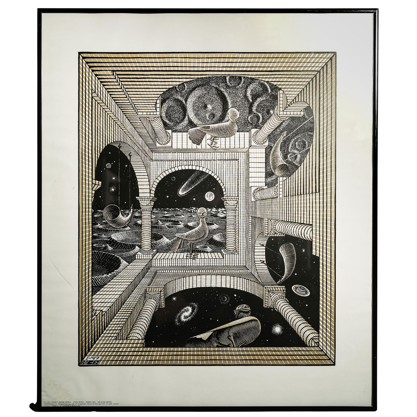 M.C. Escher (Netherlands, 1898-1972) "Other World" Offset Lithograph (1 of 5)