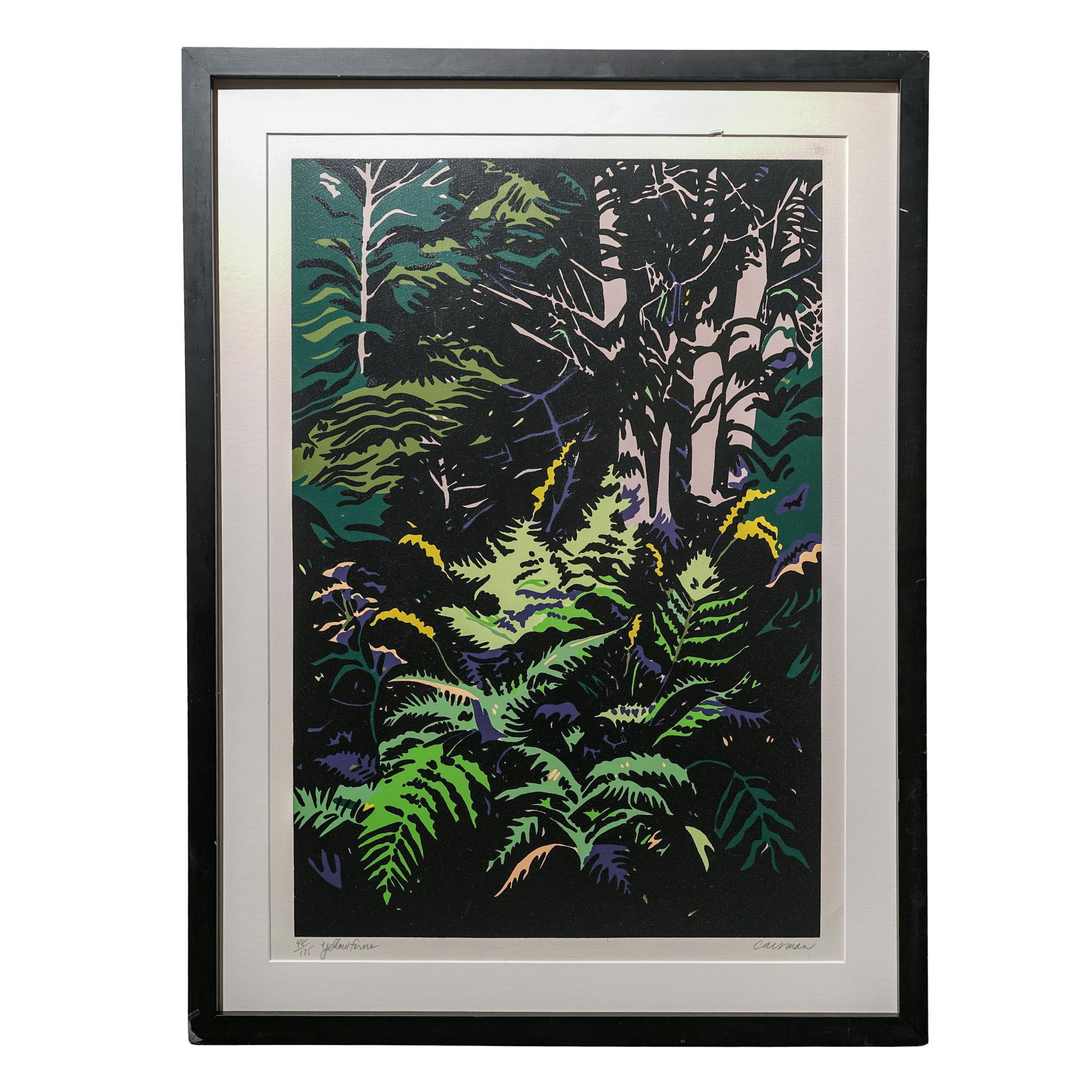 Jon Carsman (American, 1944-1987) "Yellow Ferns" Serigraph (1 of 5)