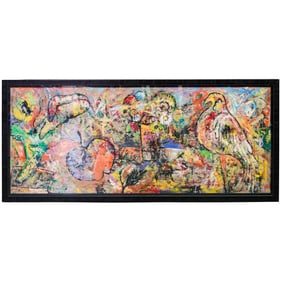 Denis Nunez (Nicaraguan, B. 1956) Abstract Oil Painting