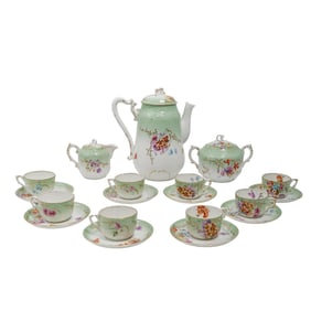 (19 Pc) Vintage Bavarian Porcelain Hot Chocolate Porcelain Set