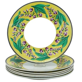 (6 Pc) Wedgwood Porcelain Floral Bread Plates Set