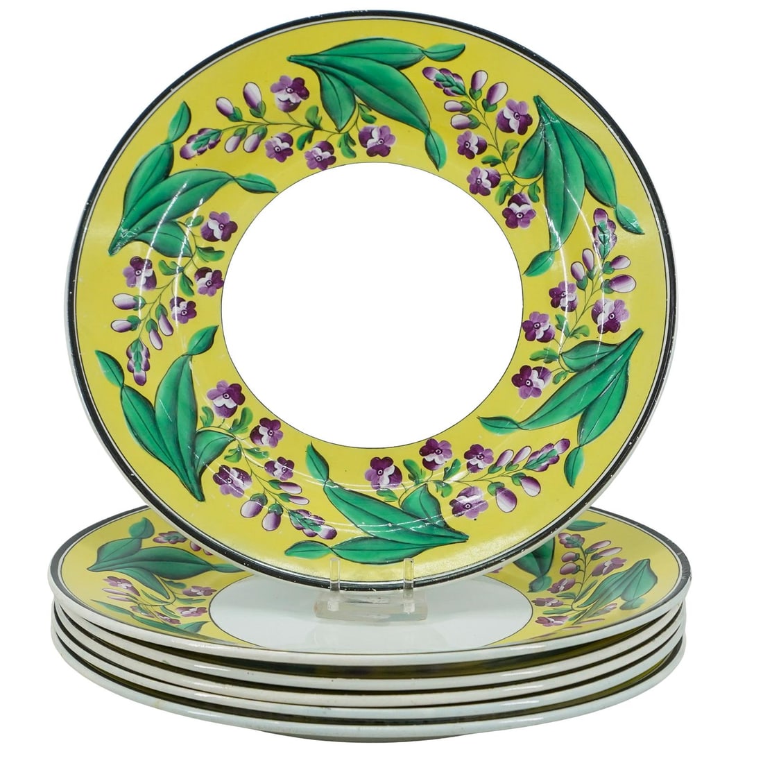 (6 Pc) Wedgwood Porcelain Floral Bread Plates Set (1 of 6)