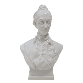 Russian Glazed Porcelain "Alexander Suvorov" Bust Sculpture