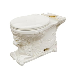 Vintage Laufen Nautilus Regal Lion Porcelain Toilet