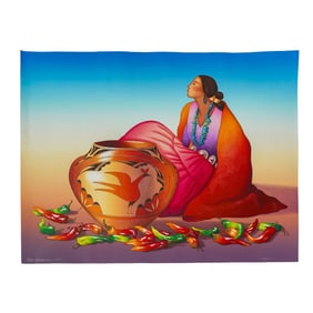 R.C. Gorman (American, 1931-2005) "Zia Benita" Lithograph