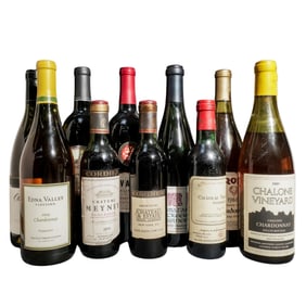 (11 Pc) French and American Red & White Wines
