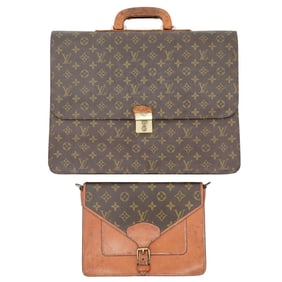 (2 Pc) Vintage Louis Vuitton Briefcase & Sac Biface Satchel