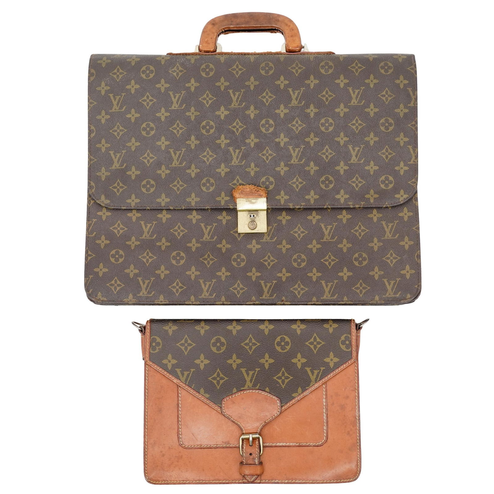 (2 Pc) Vintage Louis Vuitton Briefcase & Sac Biface Satchel (1 of 10)