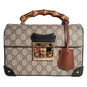 Gucci GG Supreme Small Bamboo Padlock Bag
