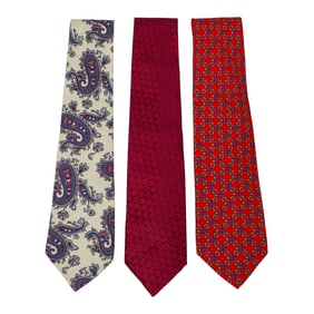 (3 Pc) Designer Gucci & Dior Silk Neckties