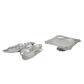 (2 pcs) Arthur Court Aluminum Serving Trays