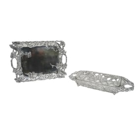 Pair of Arthur Court Aluminum Serving Trays