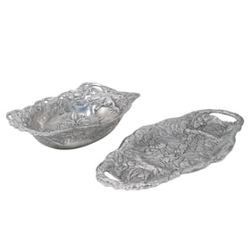 Pair of Arthur Court (est. 1966, USA) Aluminum Serving Dishes