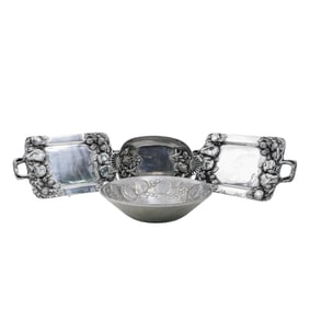 (4 pcs) Handmade Aluminum and Pewter Serving Dishes