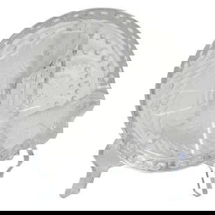 Lalique "Concarneau" Crystal Ashtray: Lalique "Concarneau" Crystal Ashtray20th century, FranceA Lalique "Concarneau" crystal ashtray. Features a frosted glass design of a fish with bubbles. Tail fin acts as cigarette/cigar rest. Marked on