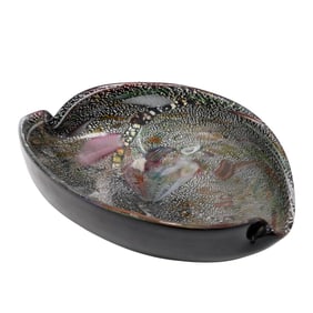 Murano Glass Tutti Frutti Leaf Dish