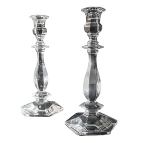 Pair of Tiffany & Co. Crystal Candlesticks