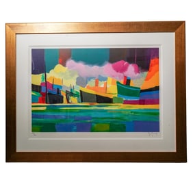 Marcel Mouly (French, 1918-2008) Grande Marine aux Fumees Roses Lithograph