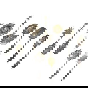 (9 Pcs) Sterling Silver Utensils: (9 Pcs) Sterling Silver UtensilsLate 19th-early 20th century, English/American, EuropeA set of nine sterling silver utensils. Total weight: 608 grams.x2 Reed and Barton sterling silver utensils. One s