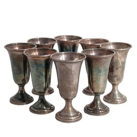 (8 Pc) 950 Silver Cordial Cups