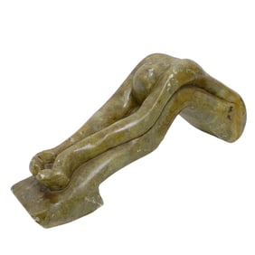 Modernist Carved Stone Nude Sculpture