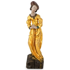 Antique Gilt Gesso & Wood Regal Lady Figure