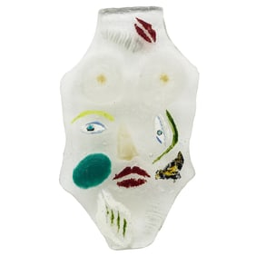 Abstract Frosted Glass Sculpture