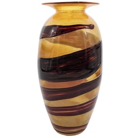 Signed Jonathan Poirier Art Glass Vase