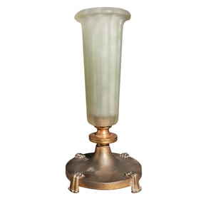 Antique Glass & Bronze Candlestick