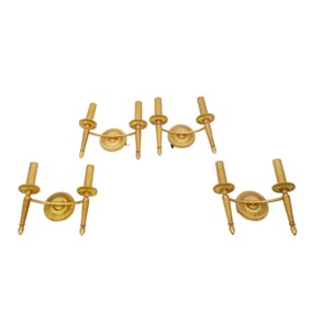 (4 Pcs) Vintage Brass Wall Sconces