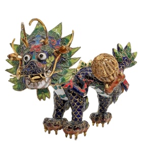 Chinese Cloisonné Dragon Figurine
