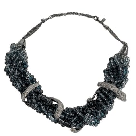 Alexis Bittar Black Beaded Snake Necklace