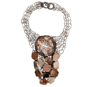 Sterling Silver Stone Necklace