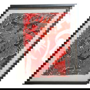 Alexander Gore (Russian, B. 1958) Oil Painting: Alexander Gore (Russian, B. 1958) Oil Painting21st c., USAOil on hemp painting titled "Fundamental Theory of Radicality". The work is housed in a black frame with a grey cloth mat. Certificate of auth