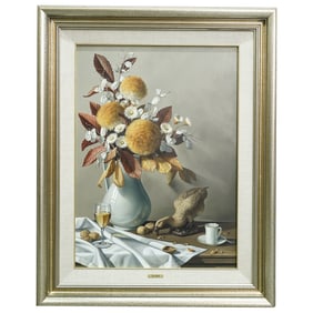 Paul Andre (Canadian, 1933-1983) "The Desert" Oil On Masonite Still Life Painting