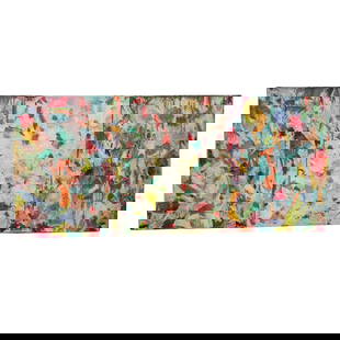 (3 Pc) Large Abstract Oil On Canvas Paintings: (3 Pc) Large Abstract Oil On Canvas Paintings20th c., ContinentalThree colorful abstract oil paintings on canvas.L: 40" W: 30"