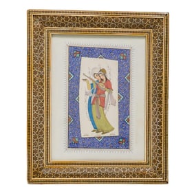 Vintage Persian Bone Painting