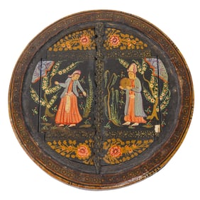 Persian Qajar Painted Mirror Cabinet