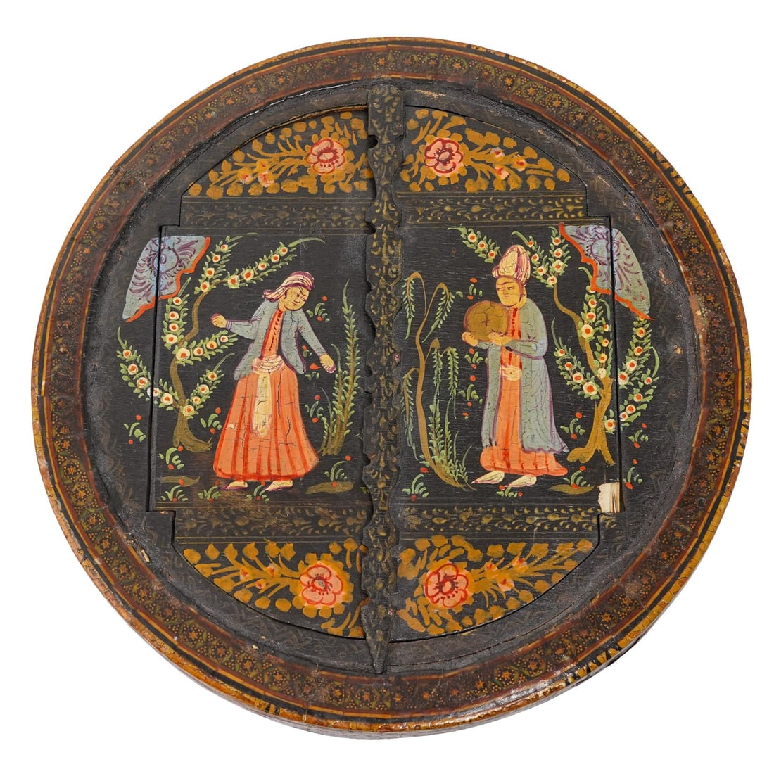 Persian Qajar Painted Mirror Cabinet (1 of 6)