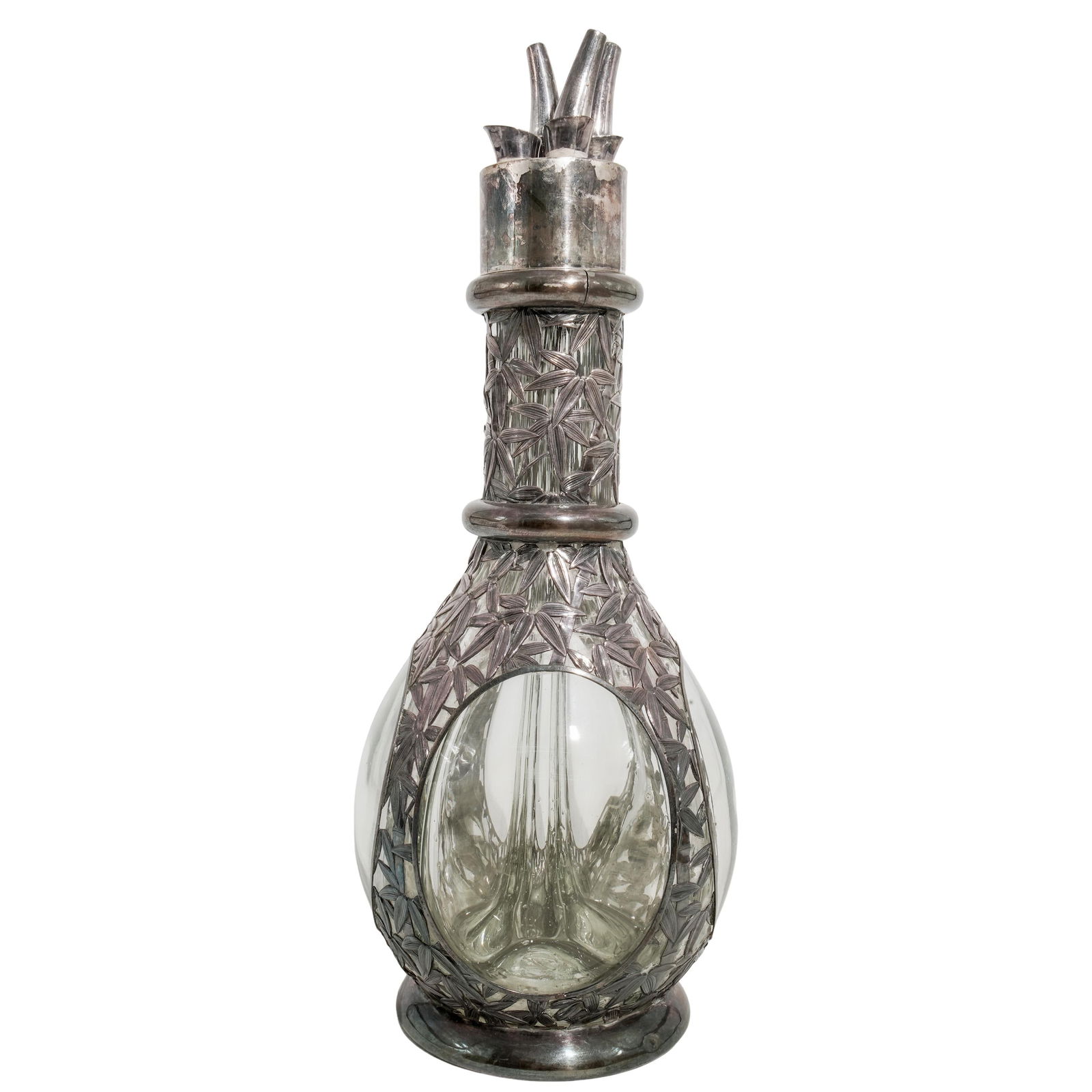 French Sterling Silver & Glass Four Point Pour Decanter (1 of 5)