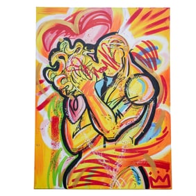 Signed "God Doesn't Like Ugly" Acrylic On Canvas Painting