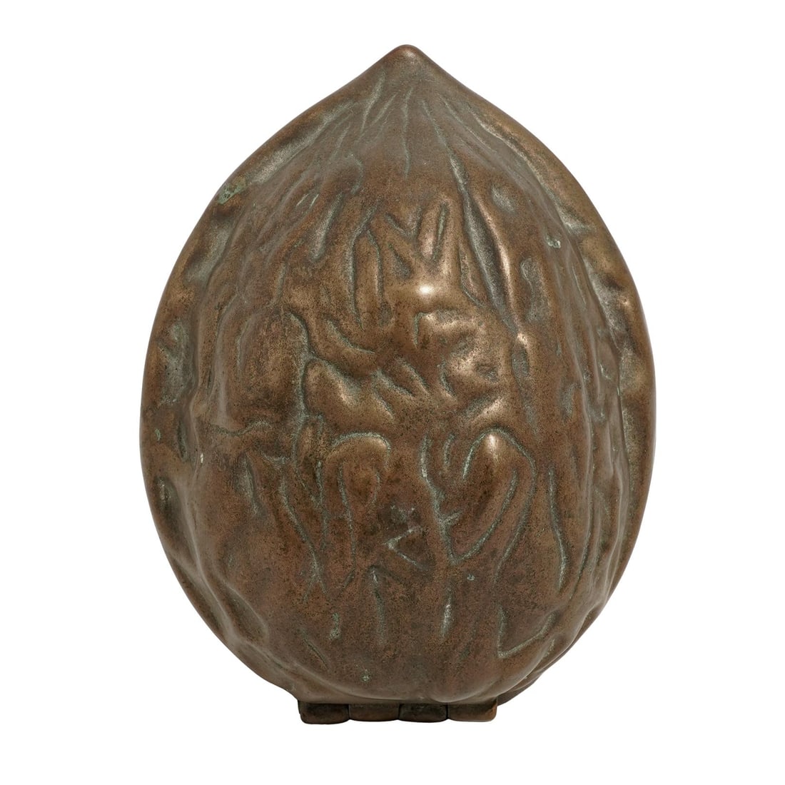 Vintage Heavy Brass Walnut Nutcracker (1 of 4)